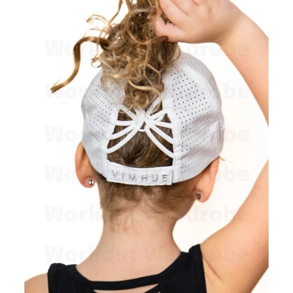 VimHue Girl's Sun Goddess Cap UPF 50+ (White) - Picture 2 of 3